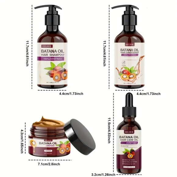 Batana Oil Hair Care Kit - Deep Conditioning Serum, Nourishing Shampoo - Picture 3 of 11